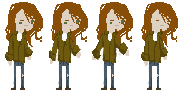 Remiel Idle: pixel-art character sprite sheet, 50x100 px, 4 frames (idle).