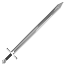 Longsword: pixel-art item sprite, 128x128 px.