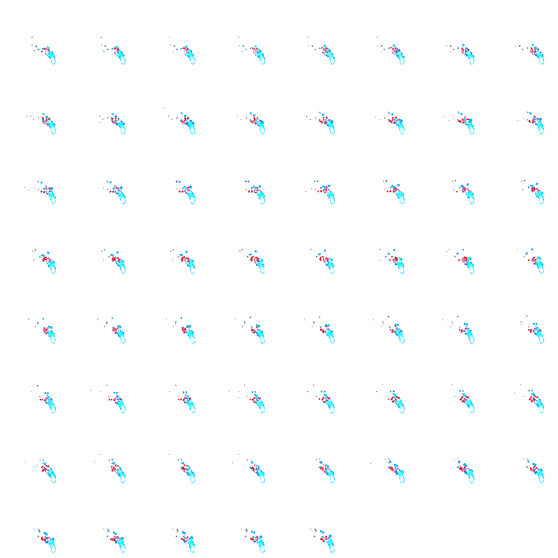 Blue Fire Effect: pixel-art effect sprite sheet, 100x100 px, 61 frames (play).