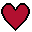 Large Heart Icon: pixel-art UI UI sprite, 32x32 px.