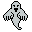 Ghost Icon: pixel-art UI UI sprite, 32x32 px.