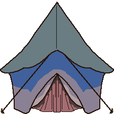 Camping Tent: pixel-art item sprite, 225x225 px.