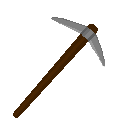 Pickaxe: pixel-art item sprite, 128x128 px.