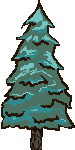 Snowy Pine Tree: pixel-art item sprite, 75x150 px.