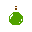 Green Poison Potion Icon: pixel-art UI UI sprite, 32x32 px.