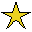 Yellow Star Icon: pixel-art UI UI sprite, 32x32 px.