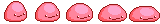 Big Pink Blob Squish: pixel-art character sprite sheet, 32x24 px, 5 frames (move).