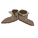 Leather Boots: pixel-art item sprite, 128x128 px.