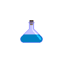 Blue Flask: pixel-art item sprite, 128x128 px.
