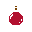 Red Health Potion Icon: pixel-art UI UI sprite, 32x32 px.