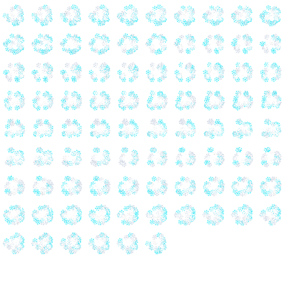 Freezing Effect: pixel-art effect sprite sheet, 100x100 px, 86 frames (play).