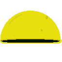 Hard Hat: pixel-art item sprite, 128x128 px.