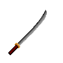 Katana: pixel-art item sprite, 128x128 px.