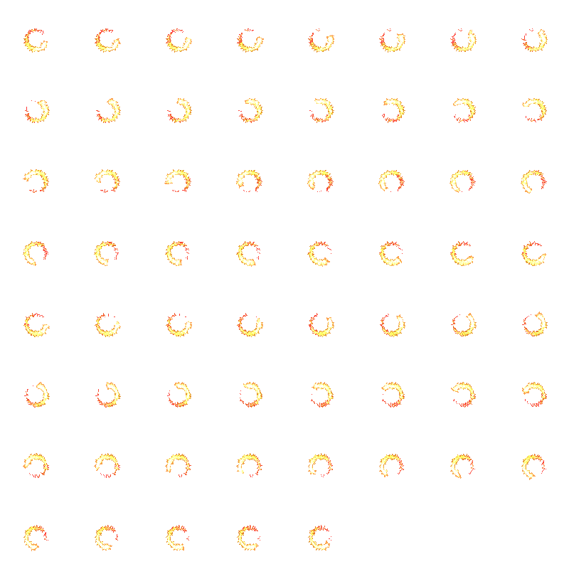Fire Spin Effect: pixel-art effect sprite sheet, 100x100 px, 61 frames (play).