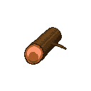Wood Log: pixel-art item sprite, 128x128 px.